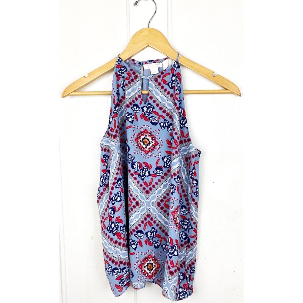 Finn & Grace : size XS : multicolor floral boho sleeveless summer blouse top